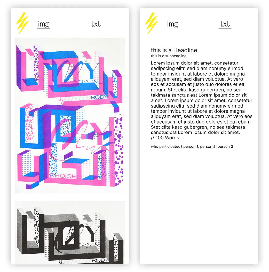 Skizze für die Subpages in der mobilen Ansicht