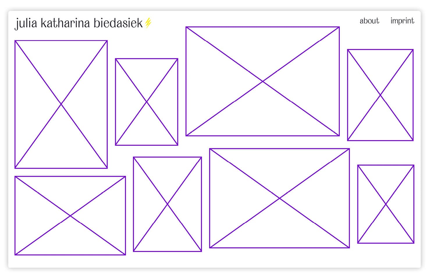 Skizze der Startseite mit Wireframes